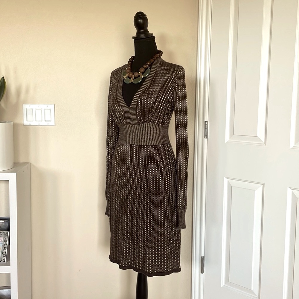 Express Design Studio M Stylish Brown dress 🍂🥰 super cute with boots 👢